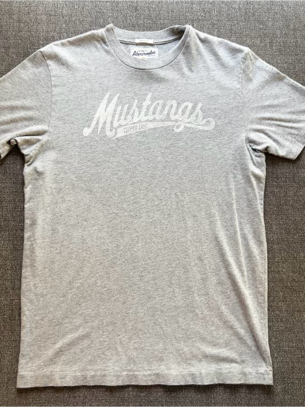Abercrombie & Fitch Men's Gray 'Mustangs' Graphic Tee